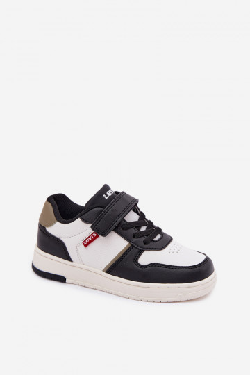 Zapatillas deportivas infantiles LEVI'S KICK SE VIRV0152S con cierres adhesivos color blanco-negro