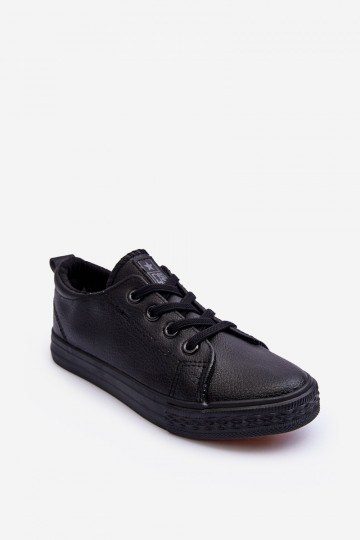 Piel Zapatos de ocio para niños. de color negro Poliana