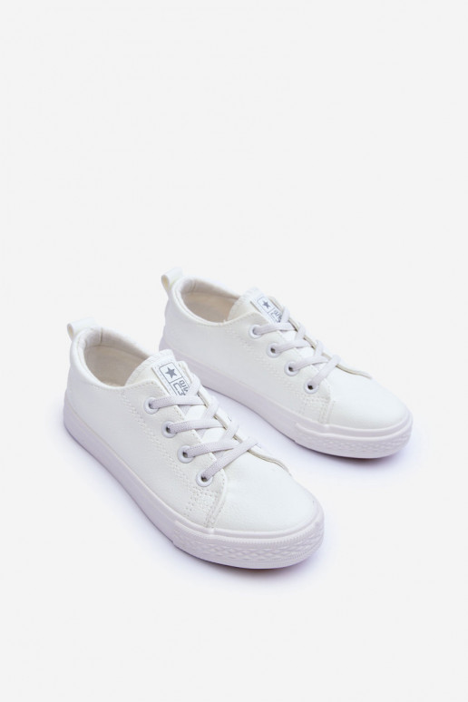 Piel Zapatos de ocio para niños. el color blanco Poliana