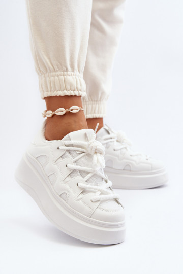 Femenino Zapatillas modelo zapatos.Grubym atándosem el color blanco Vinali
