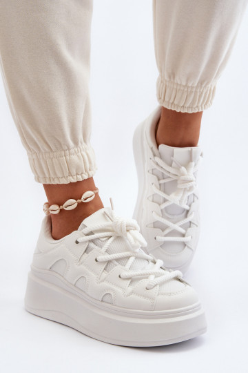 Femenino Zapatillas modelo zapatos.Grubym atándosem el color blanco Vinali 2