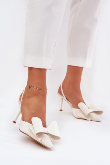 zapatos de tacón altoOdkrytymi Piętami I Kokardką color marfil Eklevia 2