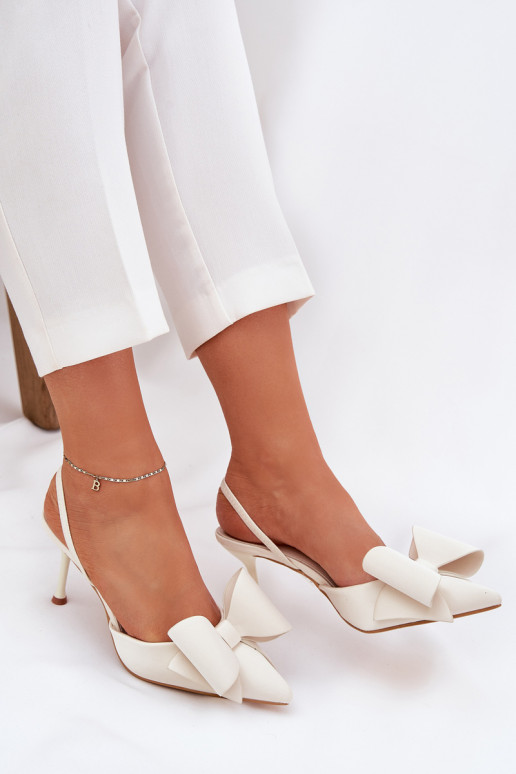 zapatos de tacón altoOdkrytymi Piętami I Kokardką color marfil Eklevia