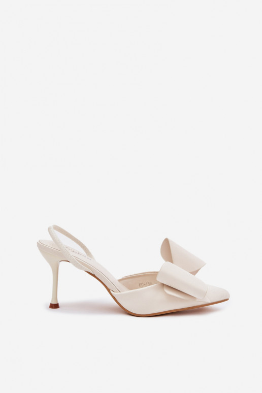 zapatos de tacón altoOdkrytymi Piętami I Kokardką color marfil Eklevia