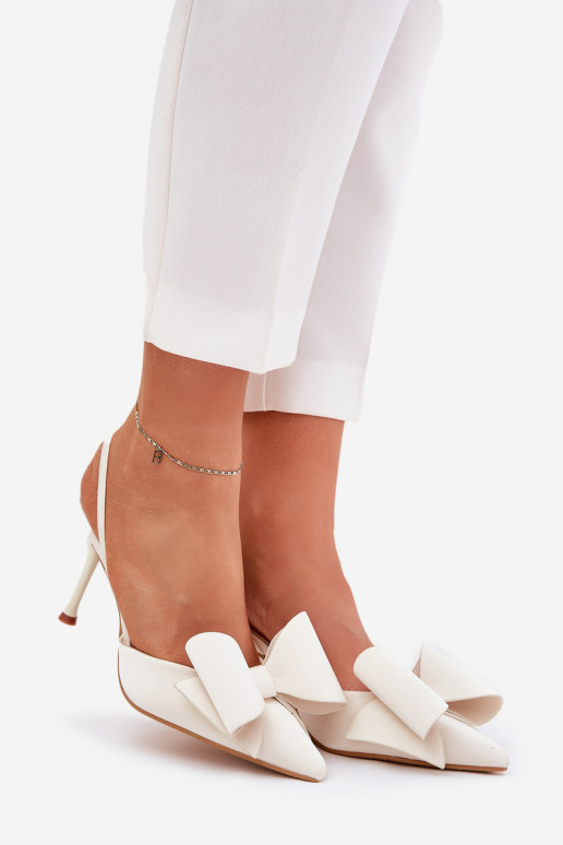 zapatos de tacón altoOdkrytymi Piętami I Kokardką color marfil Eklevia