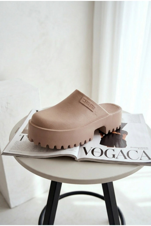 Zapatillas con suelas masivas de moda Big Star NN274016 beige