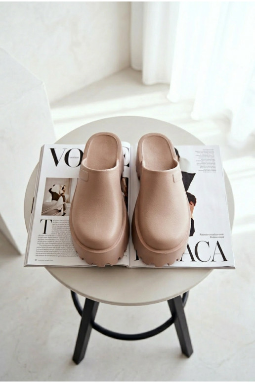 Zapatillas con suelas masivas de moda Big Star NN274016 beige