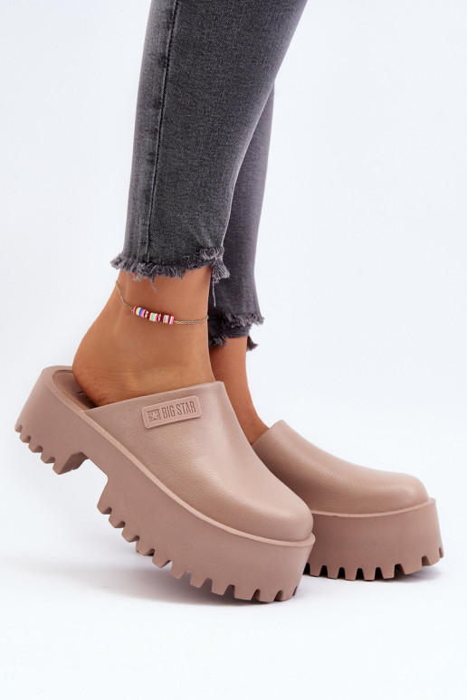 Zapatillas con suelas masivas de moda Big Star NN274016 beige