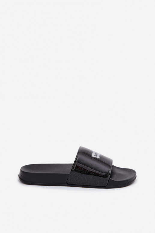 Chanclas juveniles LEVI'S VPOL0251S-2693 color negro con brillo