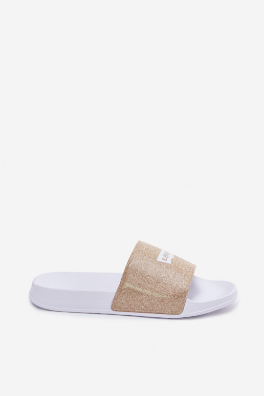 Chanclas juveniles LEVI'S VPOL0251S-3923 color oro con brillo