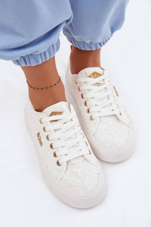 Zapatos de ocio con encaje Lee Cooper LCEN-26-02-4060 el color blanco