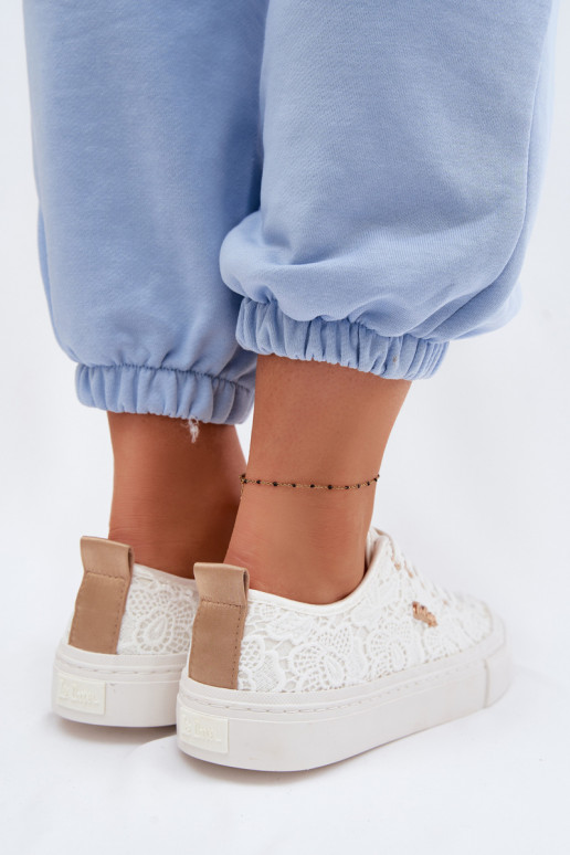 Zapatos de ocio con encaje Lee Cooper LCEN-26-02-4060 el color blanco