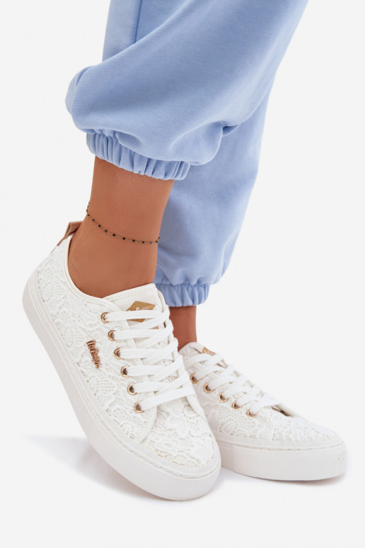 Zapatos de ocio con encaje Lee Cooper LCEN-26-02-4060 el color blanco