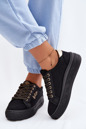Zapatos de ocio con una plataforma Lee Cooper LCEN-26-44-4476 de color negro 2