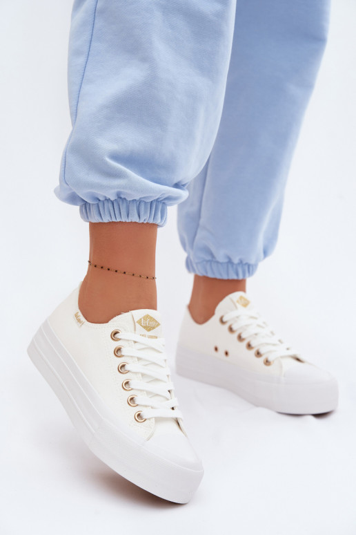 Zapatos de ocio con una plataforma Lee Cooper LCEN-26-31-4369 el color blanco