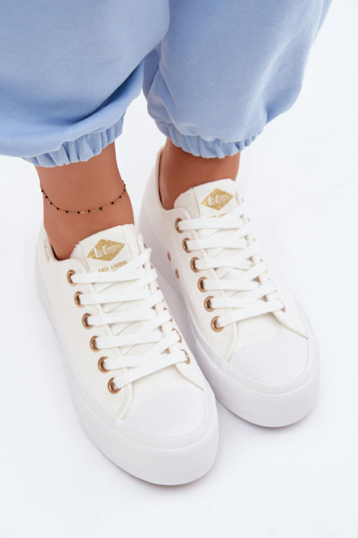 Zapatos de ocio con una plataforma Lee Cooper LCEN-26-31-4369 el color blanco