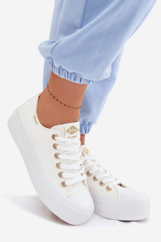 Zapatos de ocio con una plataforma Lee Cooper LCEN-26-31-4369 el color blanco