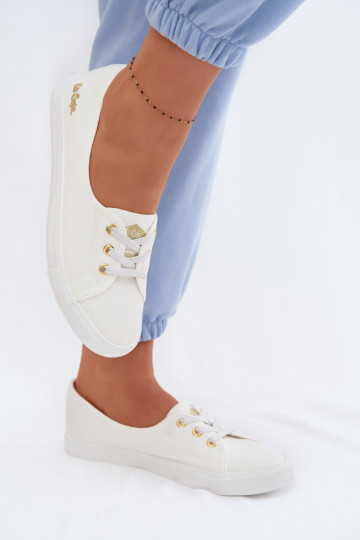 Zapatillas deportivas casuales Lee Cooper LCIN-26-02-4043 color blanco-dorado