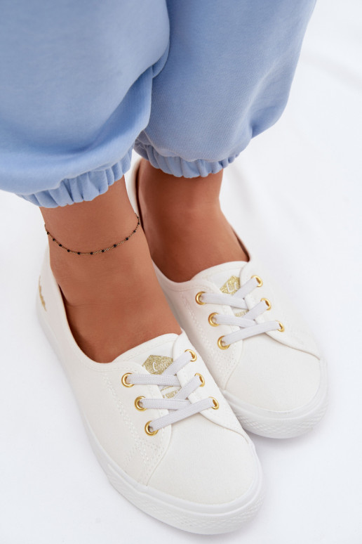 Zapatillas Zapatos de ocio Lee Cooper LCEN-26-02-4043 Blanco-color dorado