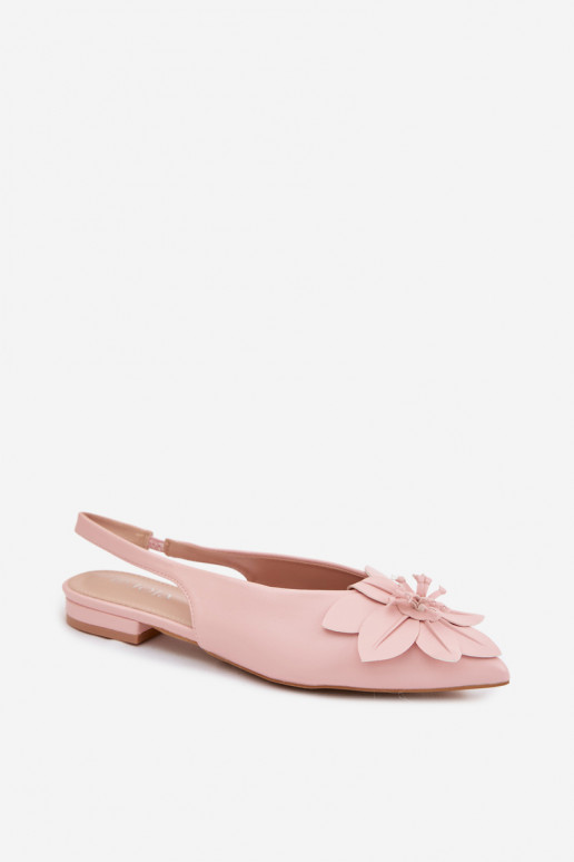 Sandalias de mujer con tacones anchosDekoracyjnym Una flor color rosa Telivette