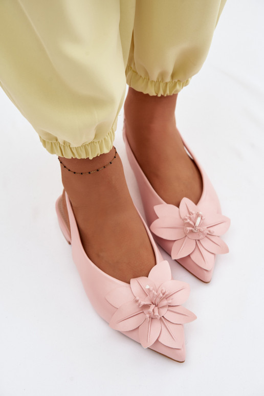 Sandalias de mujer con tacones anchosDekoracyjnym Una flor color rosa Telivette