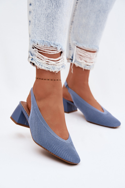  Sandalias de mujer con tacones color azul Tiene quercelle