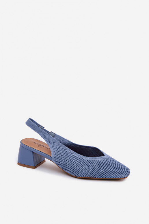  Sandalias de mujer con tacones color azul Tiene quercelle