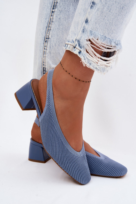  Sandalias de mujer con tacones color azul Tiene quercelle