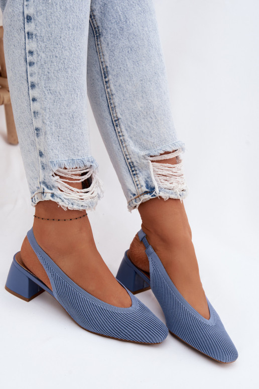  Sandalias de mujer con tacones color azul Tiene quercelle