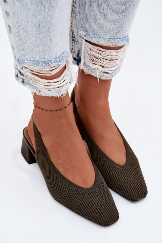  Sandalias de mujer con tacones de color caqui Tiene quercelle