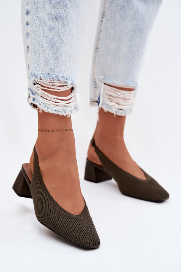  Sandalias de mujer con tacones de color caqui Tiene quercelle 2