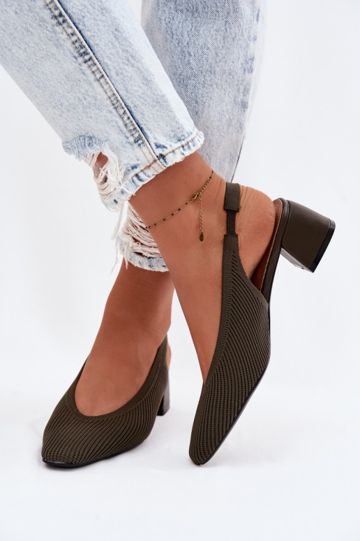  Sandalias de mujer con tacones de color caqui Tiene quercelle