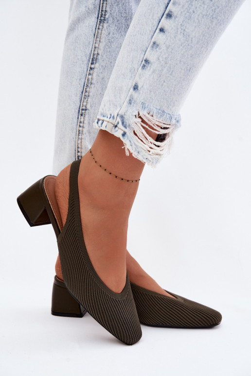  Sandalias de mujer con tacones de color caqui Tiene quercelle