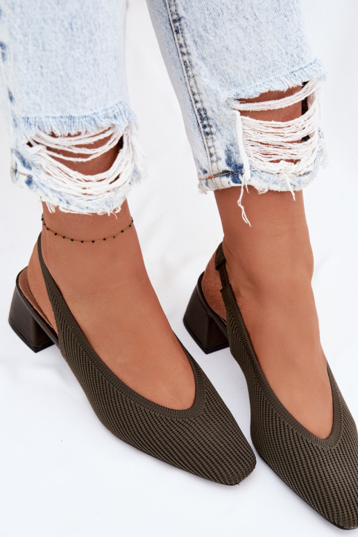  Sandalias de mujer con tacones de color caqui Tiene quercelle