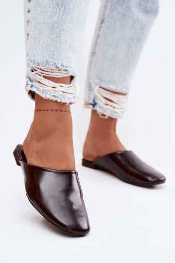 zapatillas de mujer MuleImitacji Skóry isósceles CzekoladoAe Romelle 2
