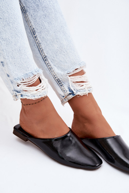 zapatillas de mujer MuleImitacji Skóry isósceles de color negro Romelle