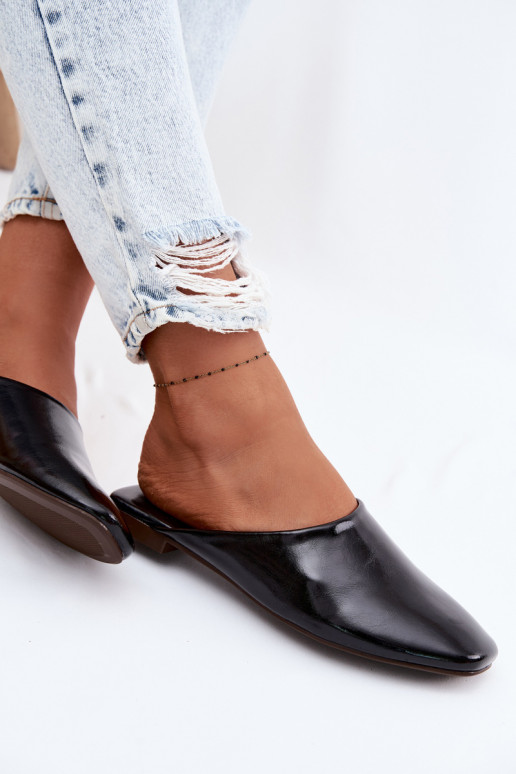 zapatillas de mujer MuleImitacji Skóry isósceles de color negro Romelle