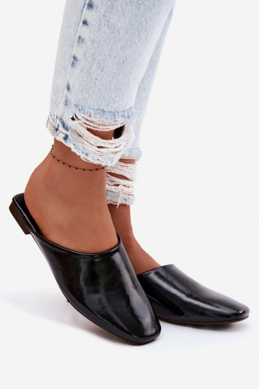 zapatillas de mujer MuleImitacji Skóry isósceles de color negro Romelle