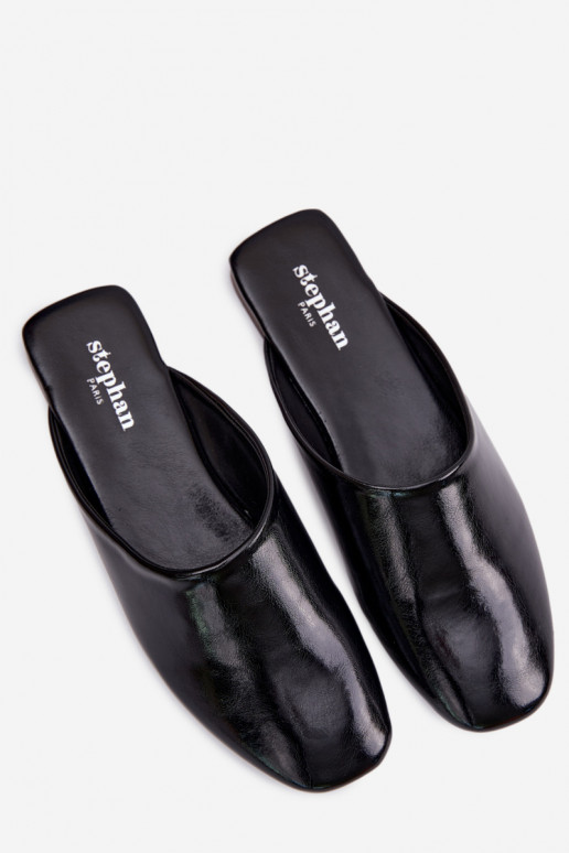 zapatillas de mujer MuleImitacji Skóry isósceles de color negro Romelle