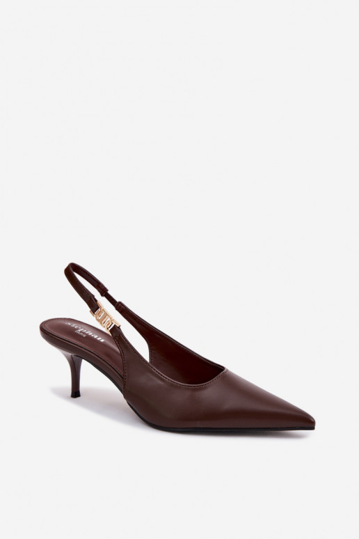 Sandalias de mujerImitacji Skóry con tacones finos CzekoladoAe Jelissey