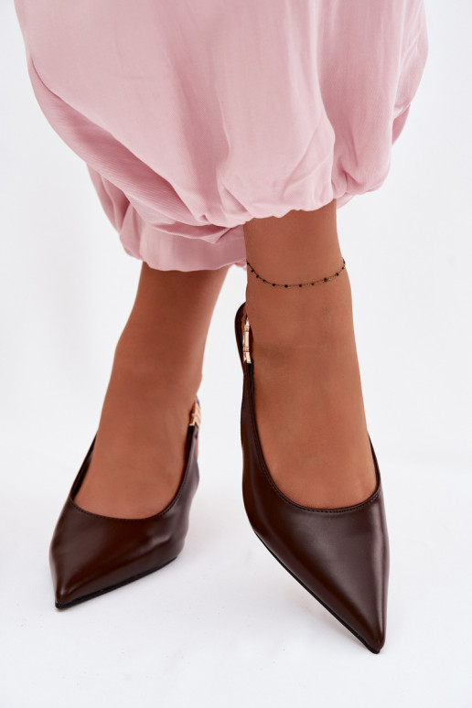 Sandalias de mujerImitacji Skóry con tacones finos CzekoladoAe Jelissey