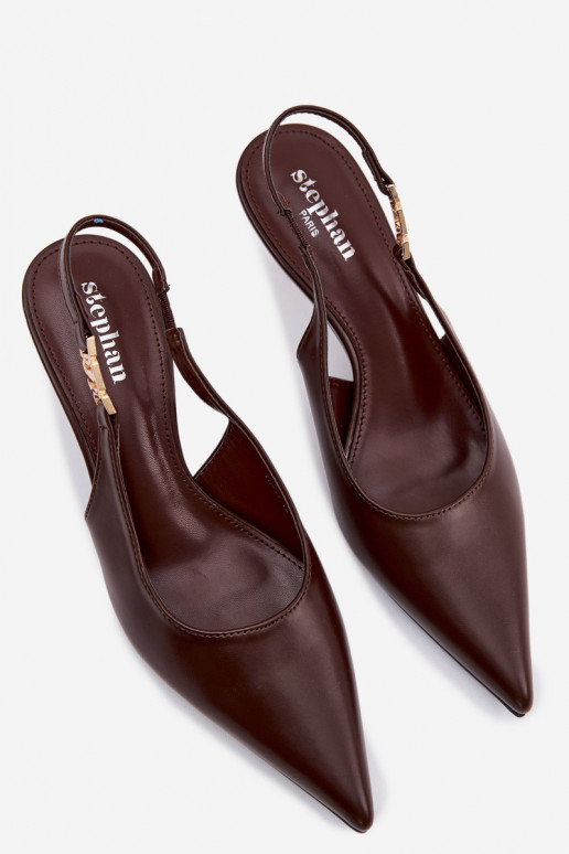 Sandalias de mujerImitacji Skóry con tacones finos CzekoladoAe Jelissey