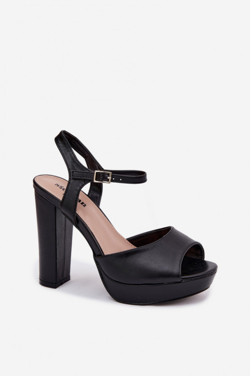 Sandalias de mujer En tacones altos Registro de color negro Nelissey