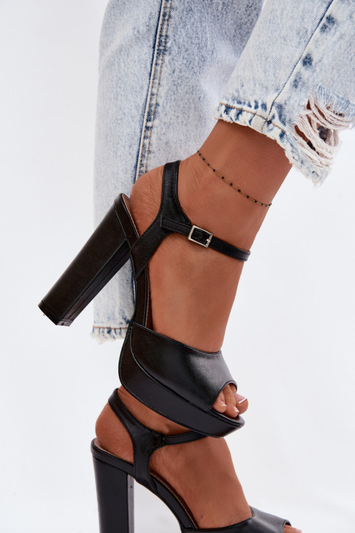 Sandalias de mujer En tacones altos Registro de color negro Nelissey