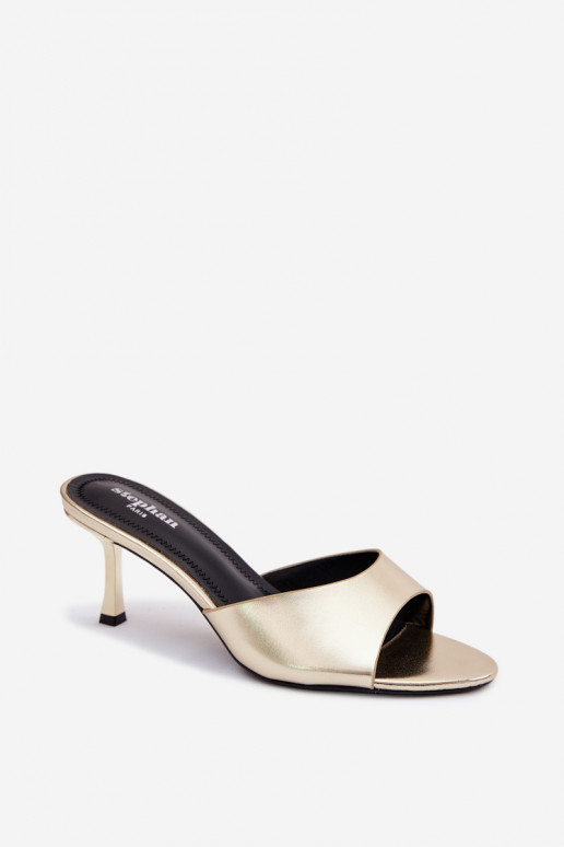 ZapatillasImitacji Skóry con tacones finos color dorado Melissea