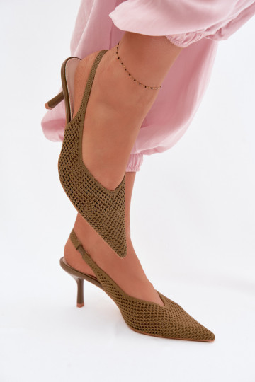 Sandalias de mujerredgo Tiene queterialu con tacones finos color verde Emiliana