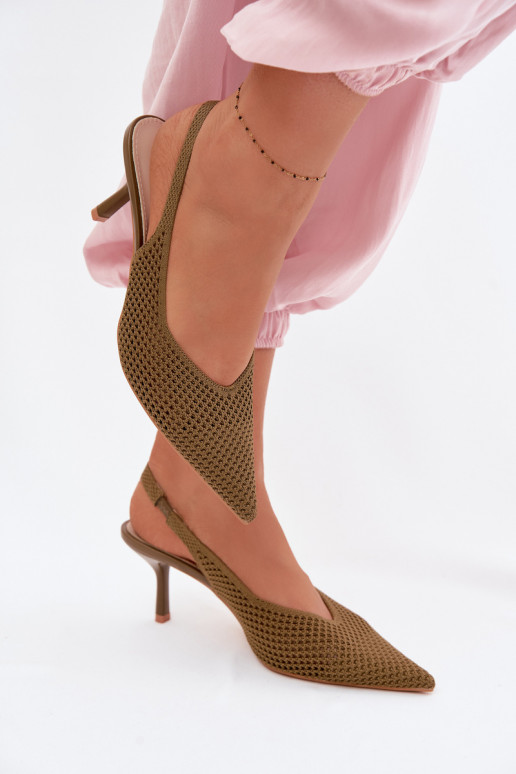 Sandalias de mujerredgo Tiene queterialu con tacones finos color verde Emiliana