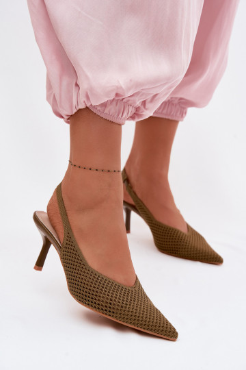 Sandalias de mujerredgo Tiene queterialu con tacones finos color verde Emiliana 2