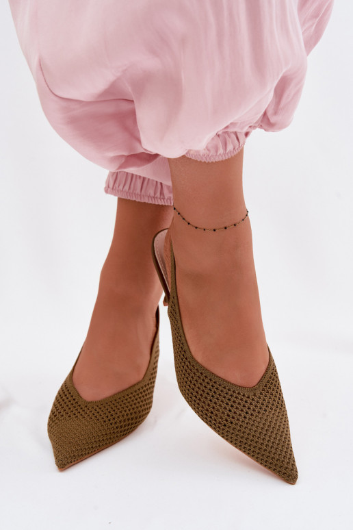 Sandalias de mujerredgo Tiene queterialu con tacones finos color verde Emiliana