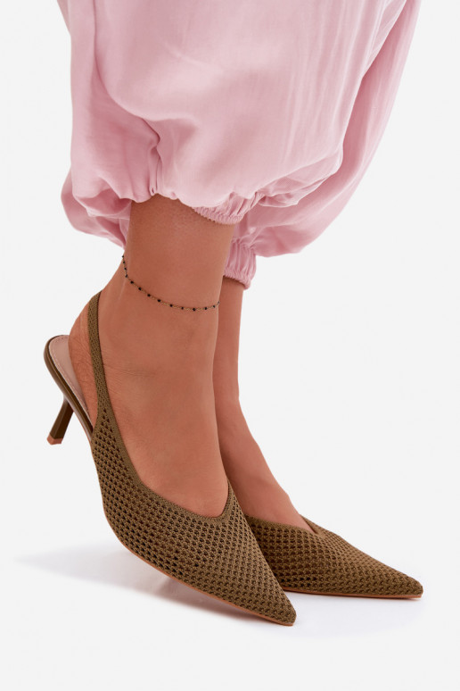 Sandalias de mujerredgo Tiene queterialu con tacones finos color verde Emiliana